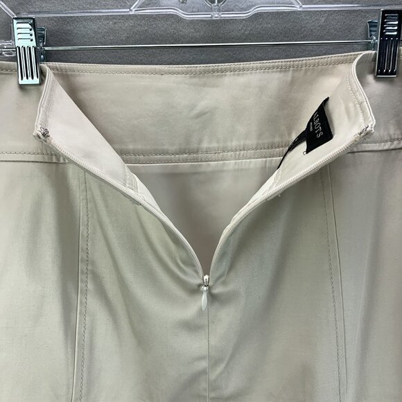 Talbots Pencil Skirt Womens 4P Khaki Lined Back Zip - Picture 4 of 12